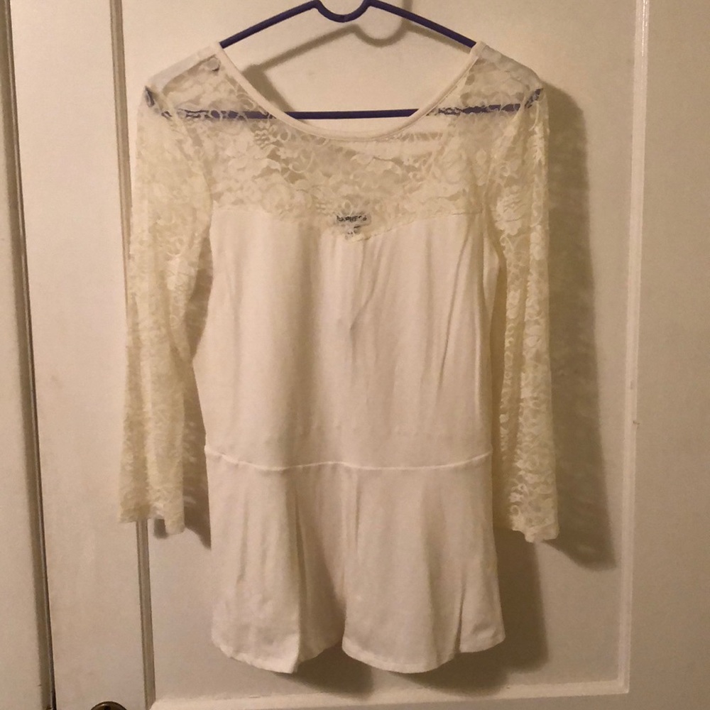 White Express peplum top